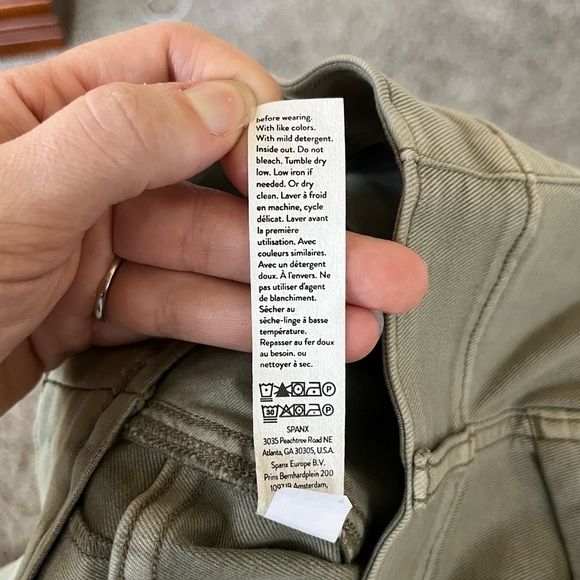 NWT SPANX Stretch Twill Straight Leg Pant in Olive Oil Womens Size M - Picture 9 of 16